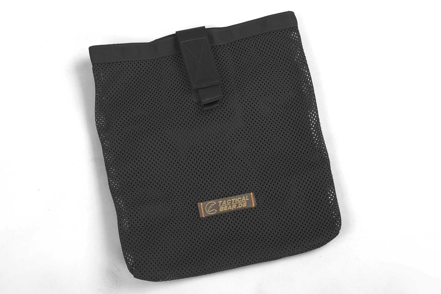 Dump Pouch, Leerhülsen Tasche, Mesh-Stoff, mit Klettverschluss, schwarz